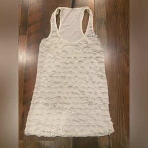 Candy rain white ruffle tank top size small